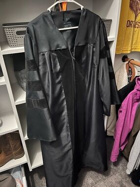 Black Academic (Doctors) Gown with Velvet Panels